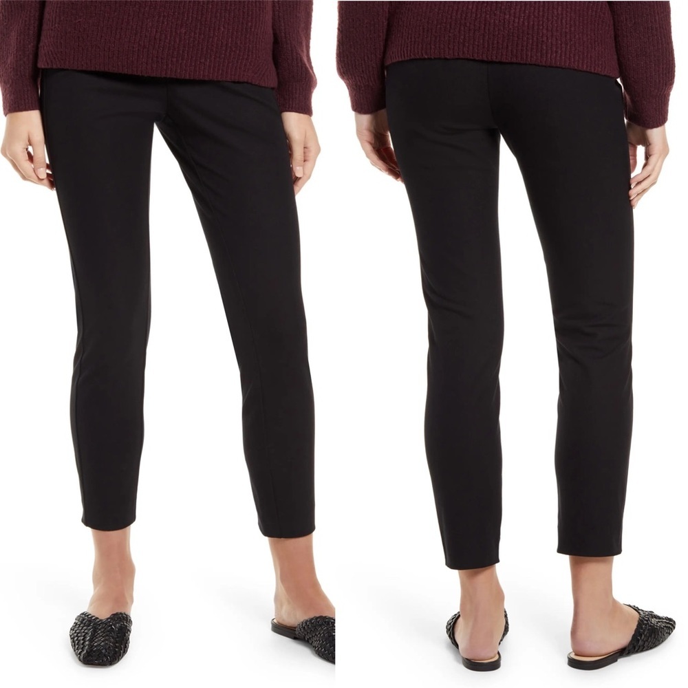 NEW Nordstrom Everyday Stretch Cotton Ankle Dress Pants Black Skinny Fit Size 10